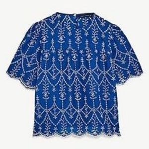 Zara Embroidered Bluish Top